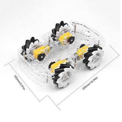 Intelligente Auto-Fahrgestelle Kit For Mecanum des transparenten Plastikrad-4WD